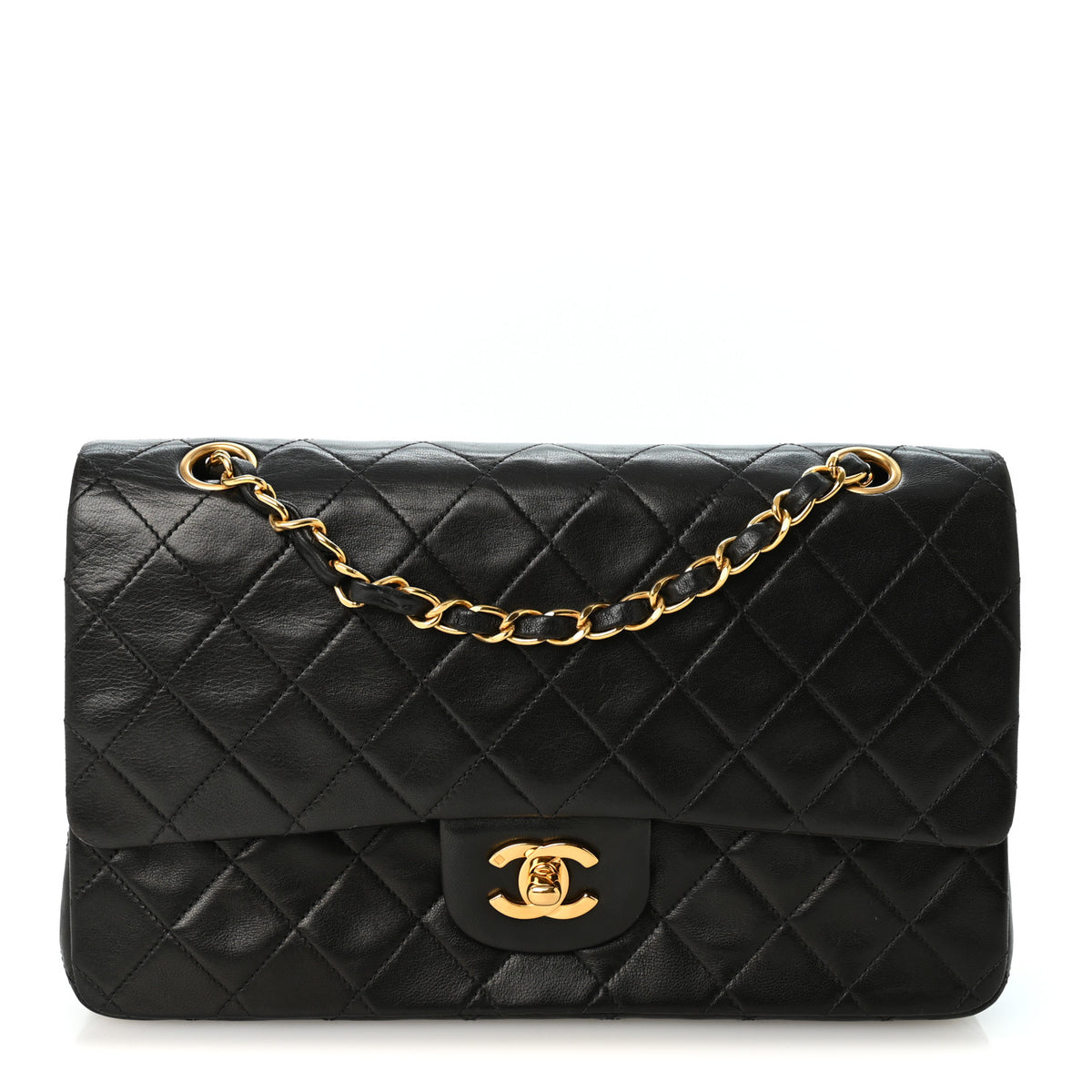Chanel Lambskin Quilted Medium Double Flap Black 1 of 10