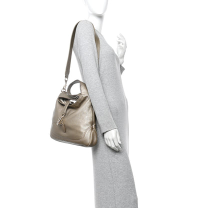 Gucci Metallic Pebbled Calfskin Medium New Jackie Hobo Gold 2 of 11