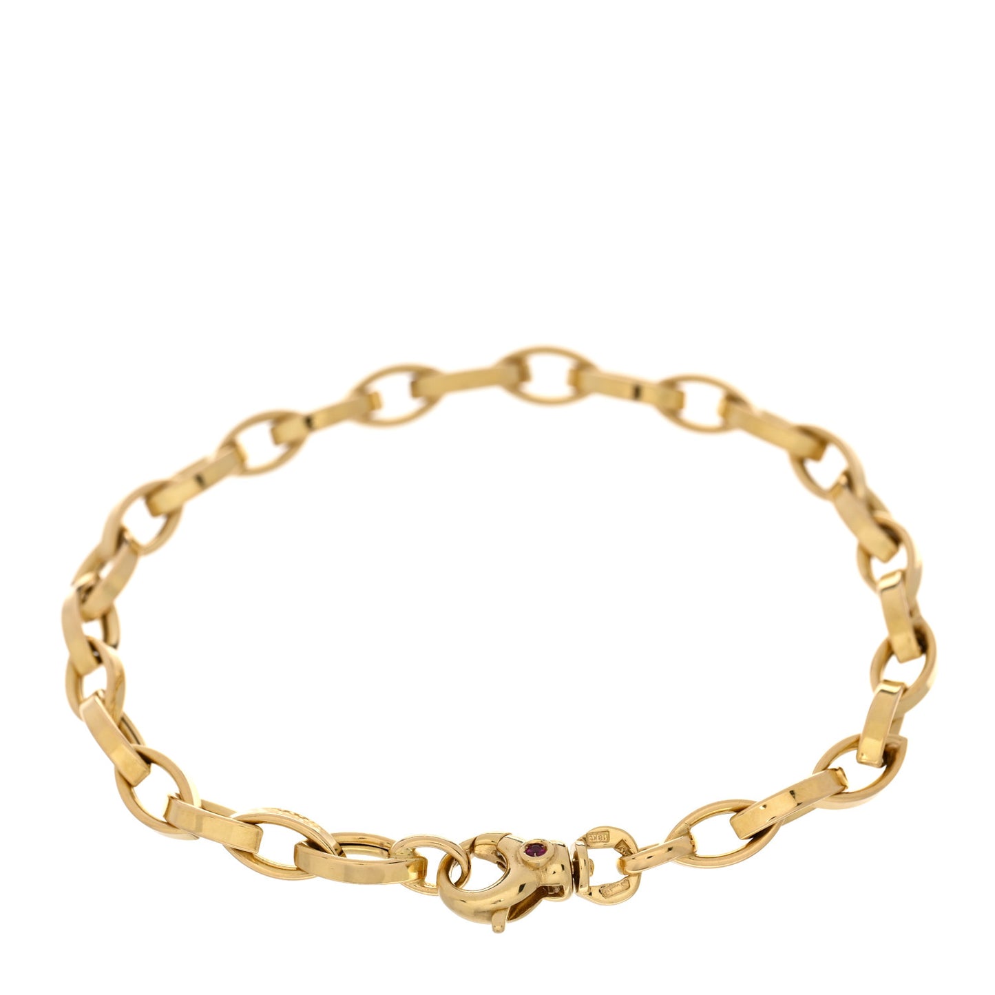 18K Yellow Gold Oval Link Chain Bracelet