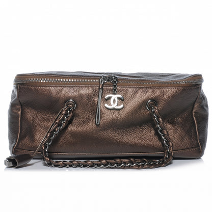 Chanel Metallic Deerskin Luxe Ligne Bowler Bronze 1 of 7