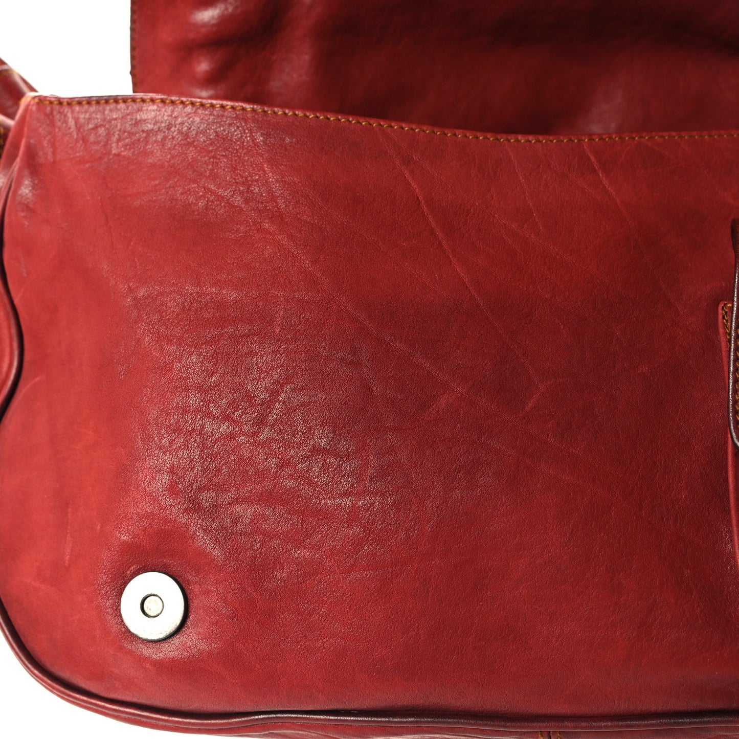 Calfskin Medium Gaucho Double Saddle Bag Red