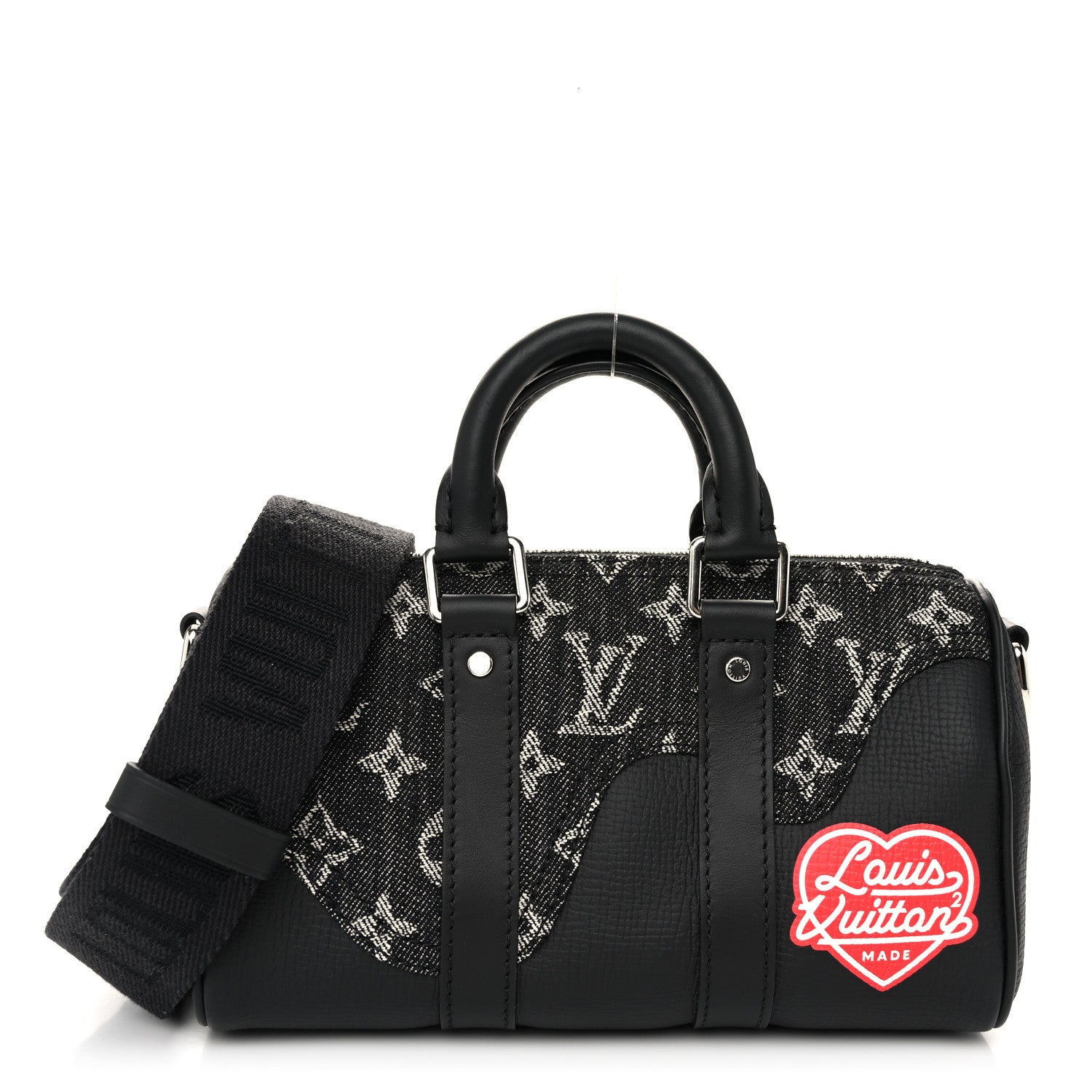 Louis Vuitton X NIGO Taurillon Monogram Denim Drip Keepall XS Black 1 of 10