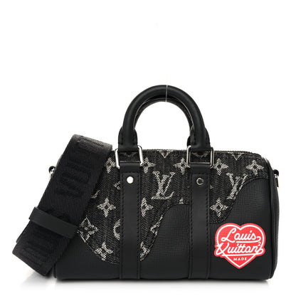 Louis Vuitton X NIGO Taurillon Monogram Denim Drip Keepall XS Black 1 of 10