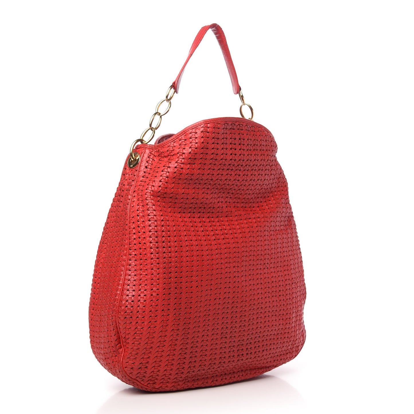 Lambskin Woven Dior Soft Hobo Rouge Moyen