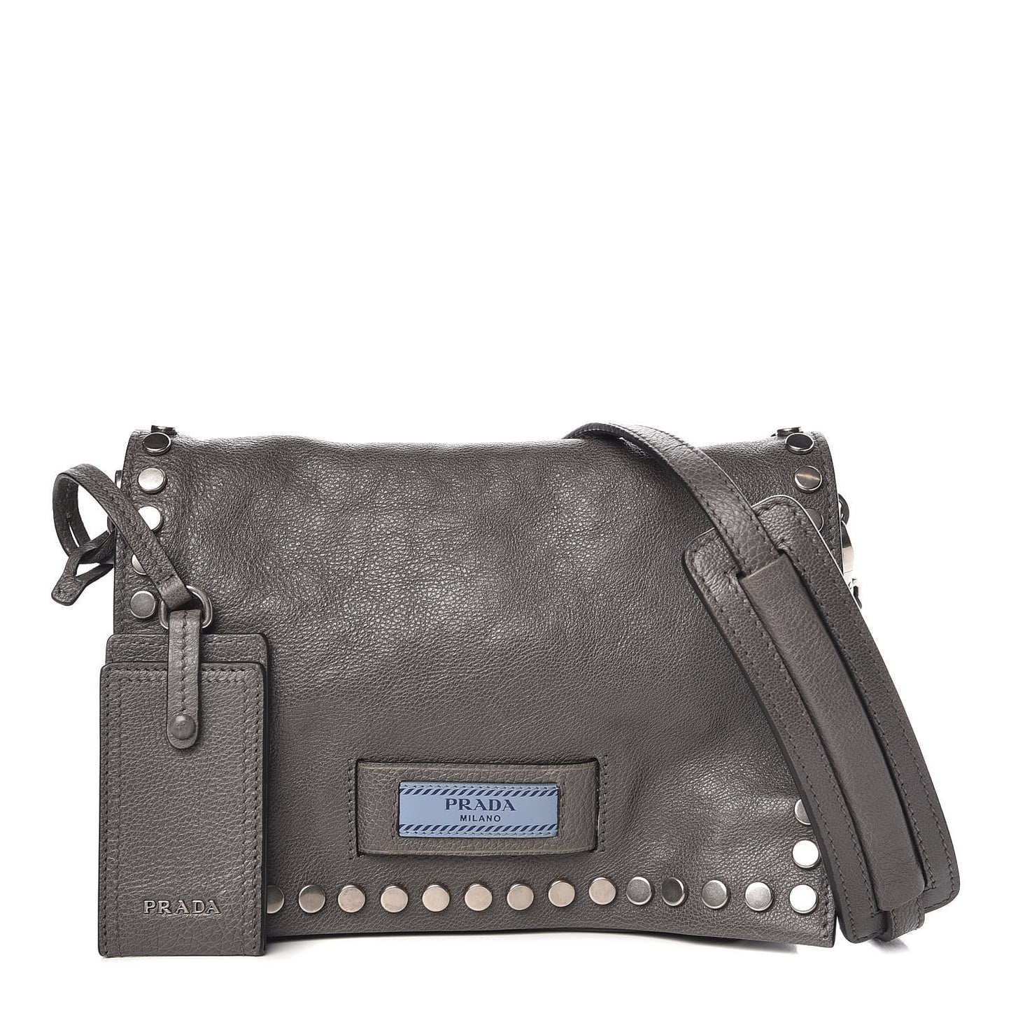 Glace Calf Studded Etiquette Flap Marmo Astrale