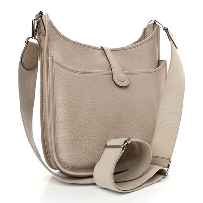 Hermes Taurillon Clemence Evelyne III PM Grege Pale 2 of 16