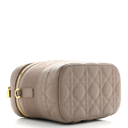 Christian Dior Lambskin Cannage Small Diortravel Vanity Case Warm Taupe 4 of 11