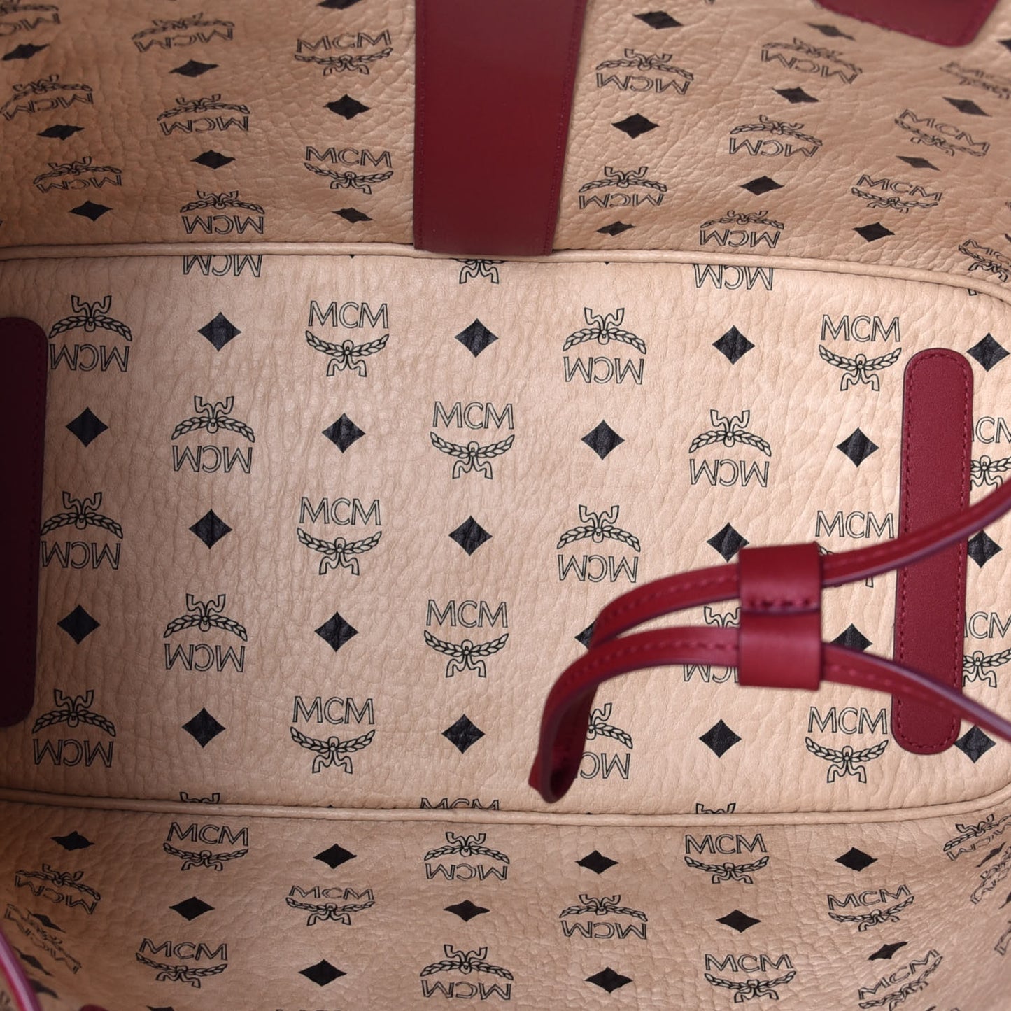 Visetos Medium Liz Reversible Shopper Tote Beige Red