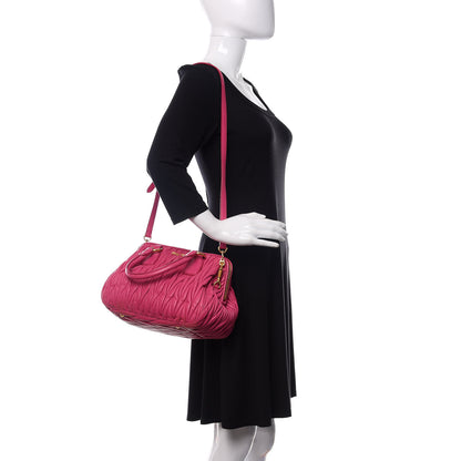 Miu Miu Nappa Matelasse Bauletto Top Handle Bowler Loto 2 of 16