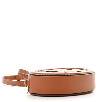 Celine Canvas Calfskin Cuir Small Triomphe Oval Crossbody Purse Natural Tan 4 of 11