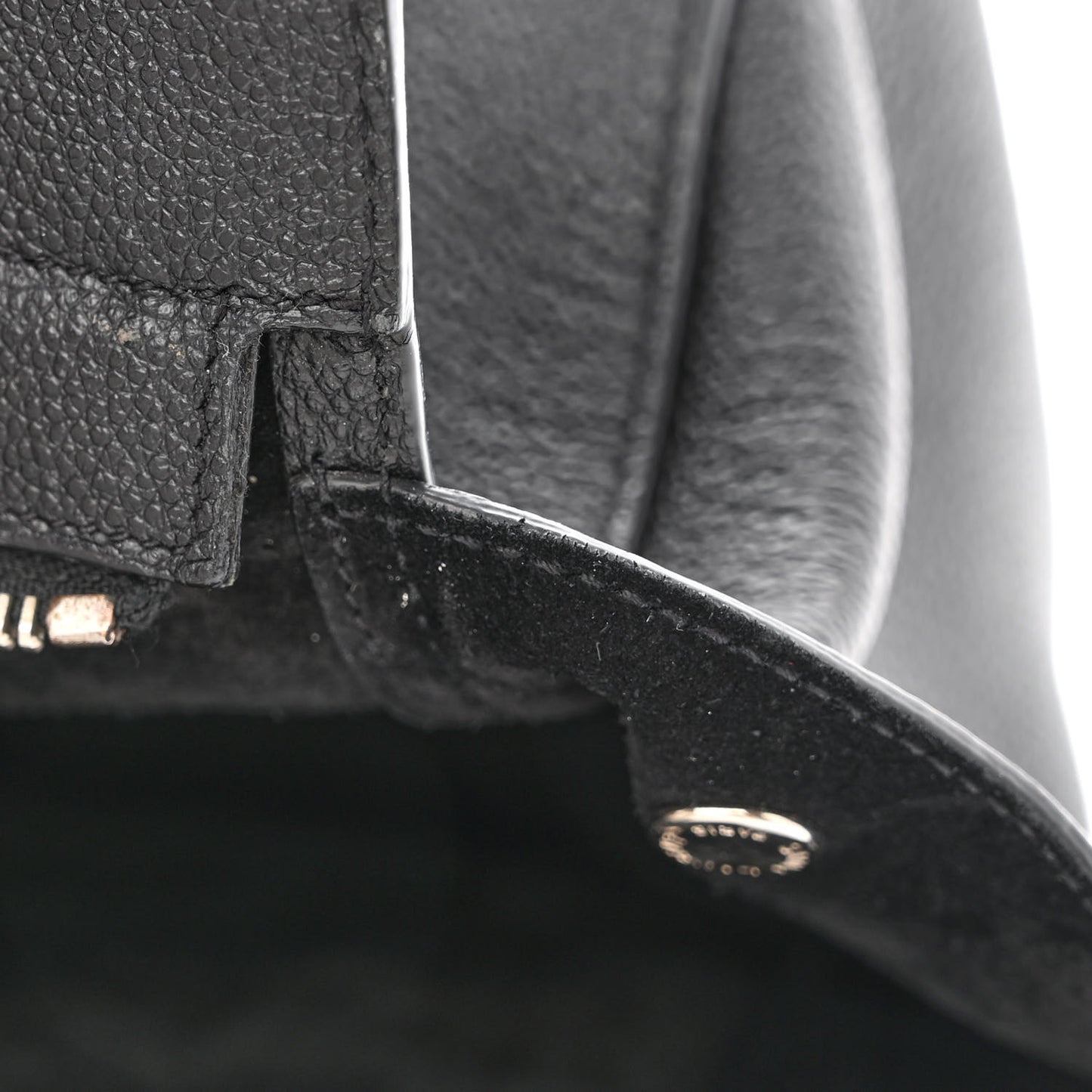 Grained Calfskin Small Cabas Rive Gauche Black