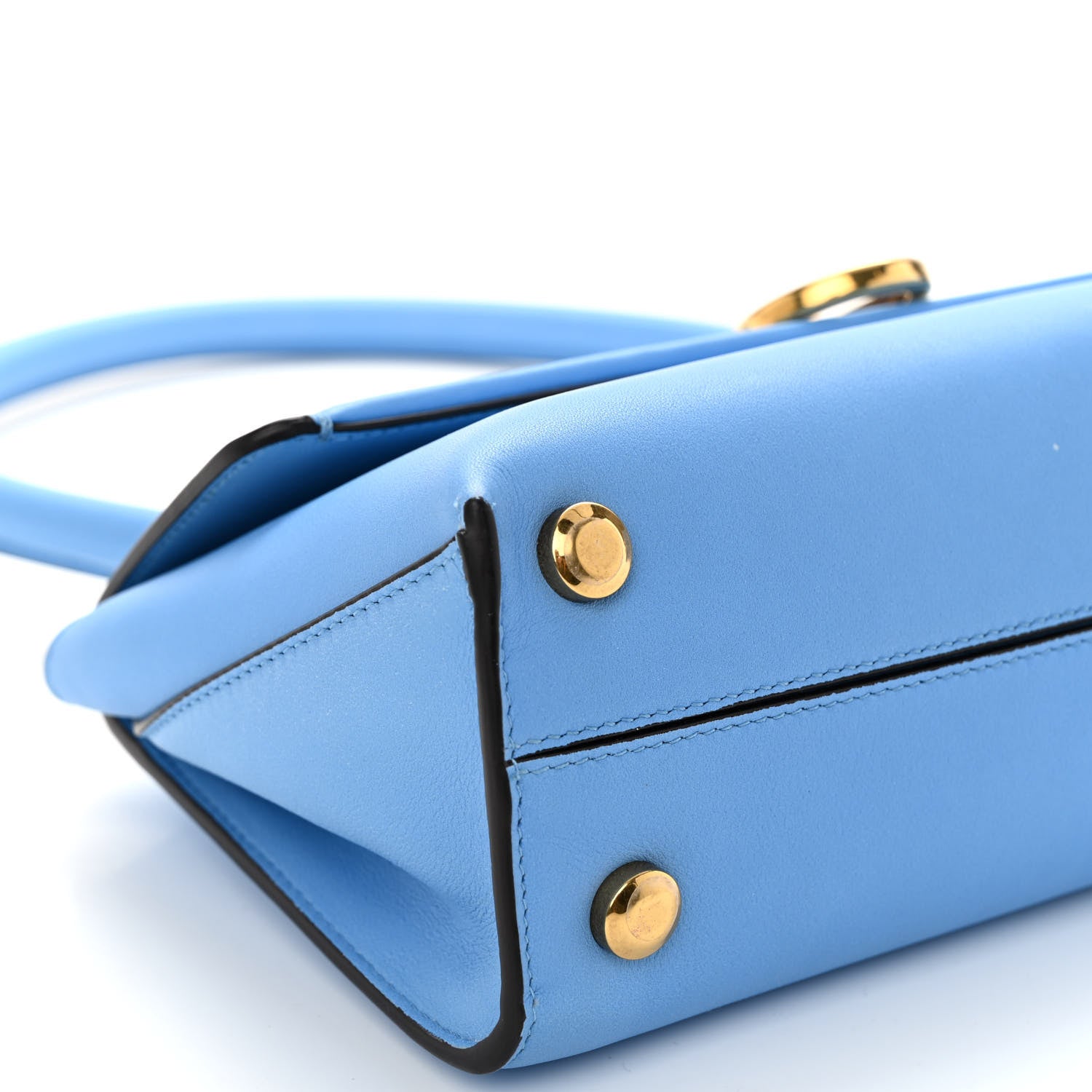 Salvatore Ferragamo Calfskin Trifolio Swing Top Handle Bag Blue 8 of 9