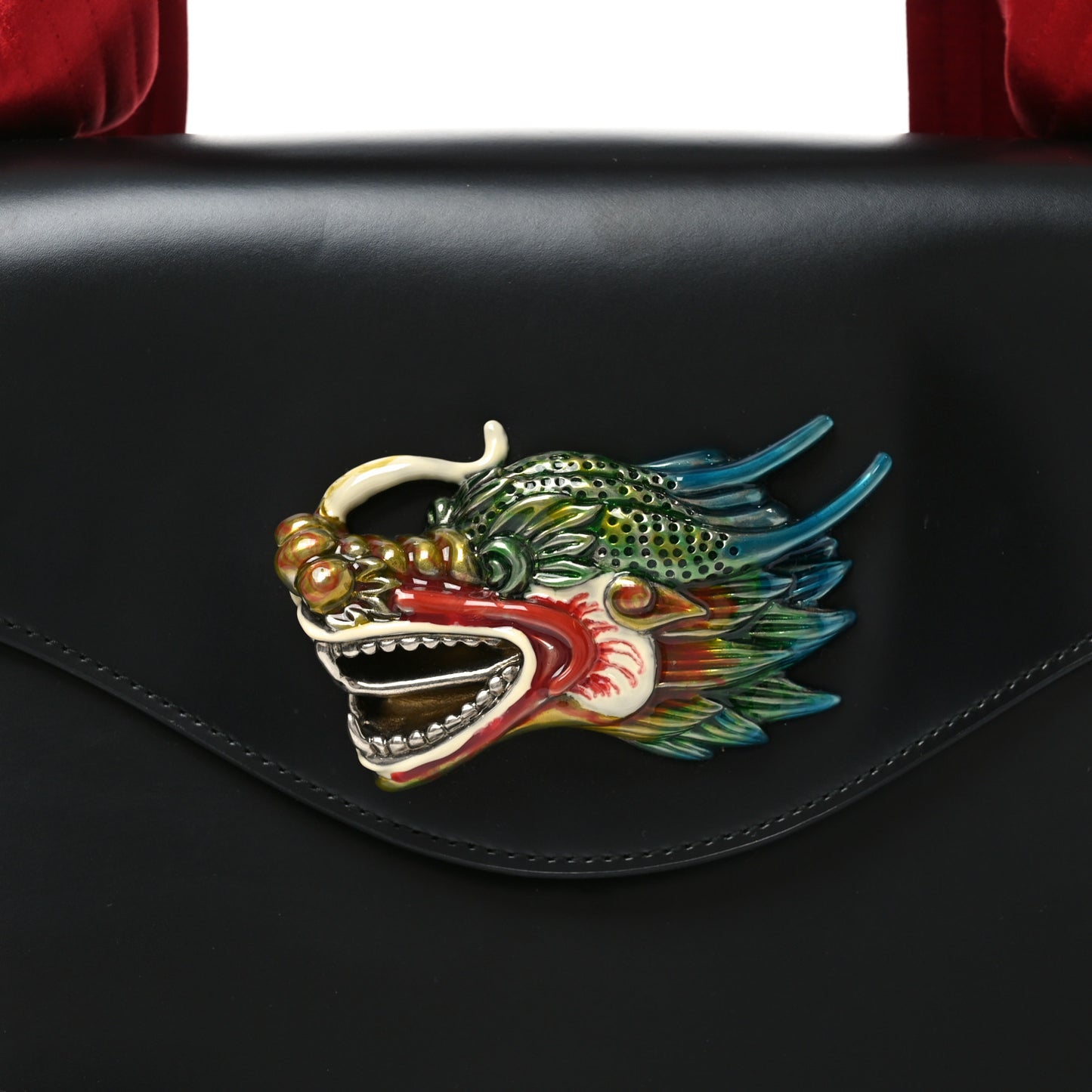 Calfskin Naga Dragon Small Shoulder Bag Black