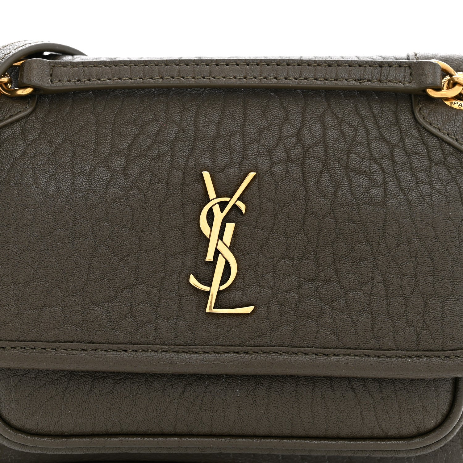 Saint Laurent Grained Lambskin Monogram Mini Niki Chain Satchel Light Musk 8 of 11