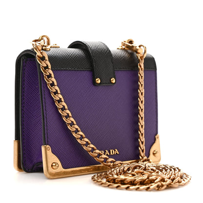 Prada Saffiano Astrology Mini Cahier Bag Viola Black 2 of 10