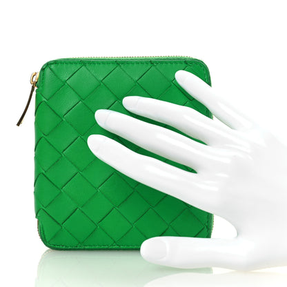Bottega Veneta Nappa Intrecciato Zip Around Compact Wallet Parakeet 2 of 11