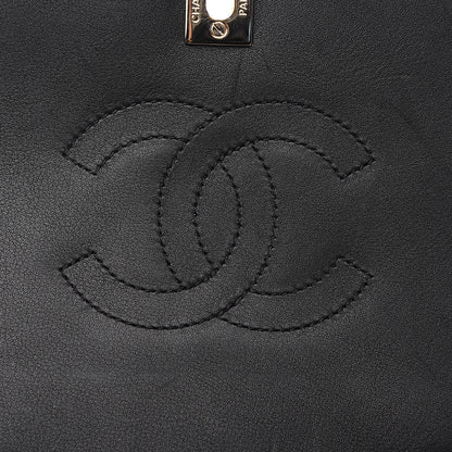 Chanel Calfskin Chevron Quilted Statement Flap Black 9 of 10