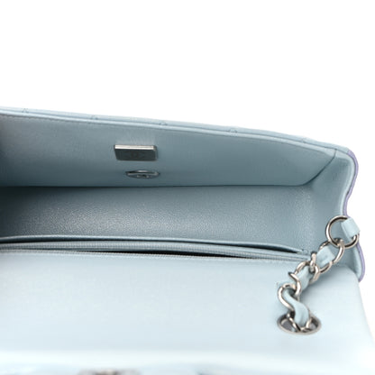 Chanel Perforated Lambskin Quilted Mini Rectangular Flap Light Blue Light Purple White 4 of 10
