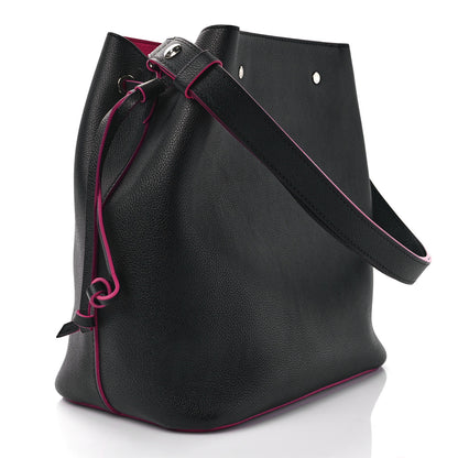 Louis Vuitton Calfskin Lockme Bucket Black 3 of 8