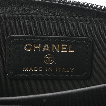 Chanel Caviar Quilted Boy Zip Around Coin Purse Wallet Black 6 of 8