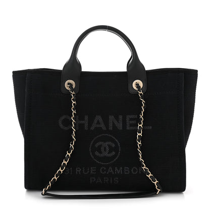 Chanel Mixed Fibers Small Deauville Tote Black 1 of 11