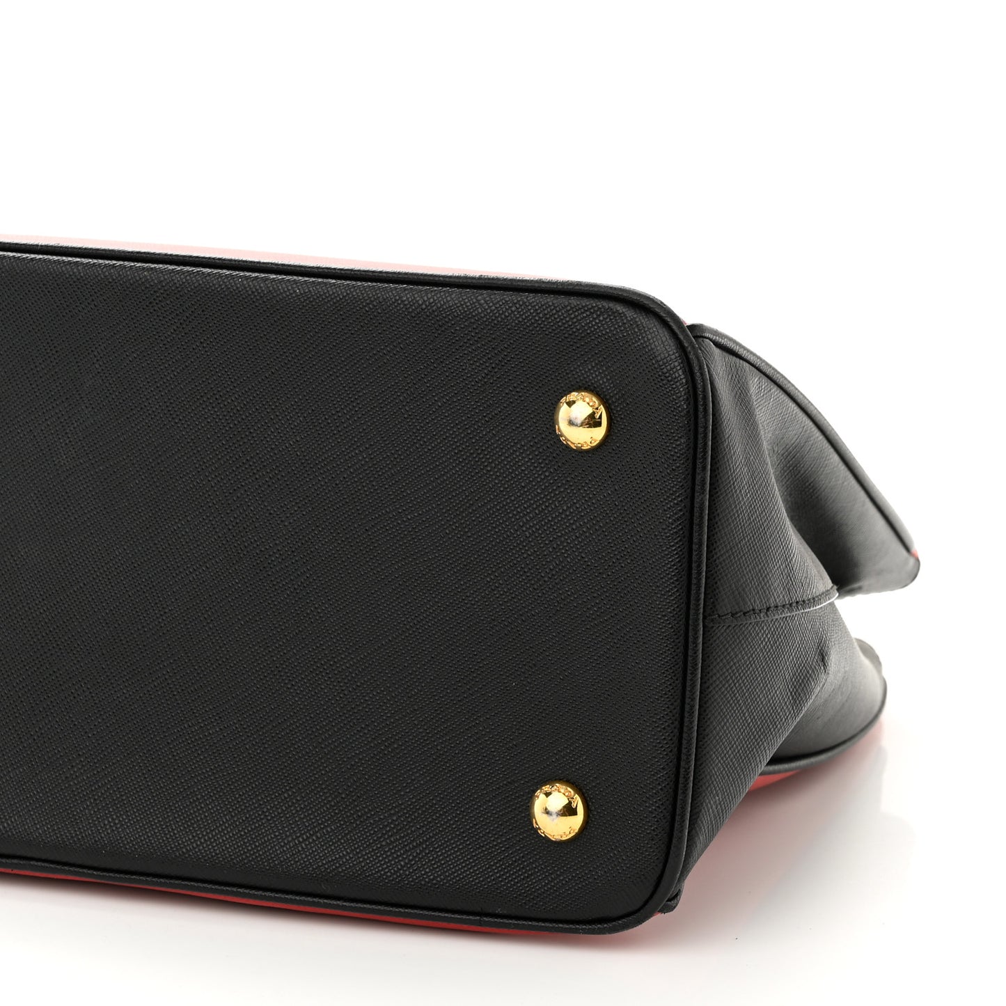Saffiano Bi-Color Medium Galleria Double Zip Tote Rosso Black