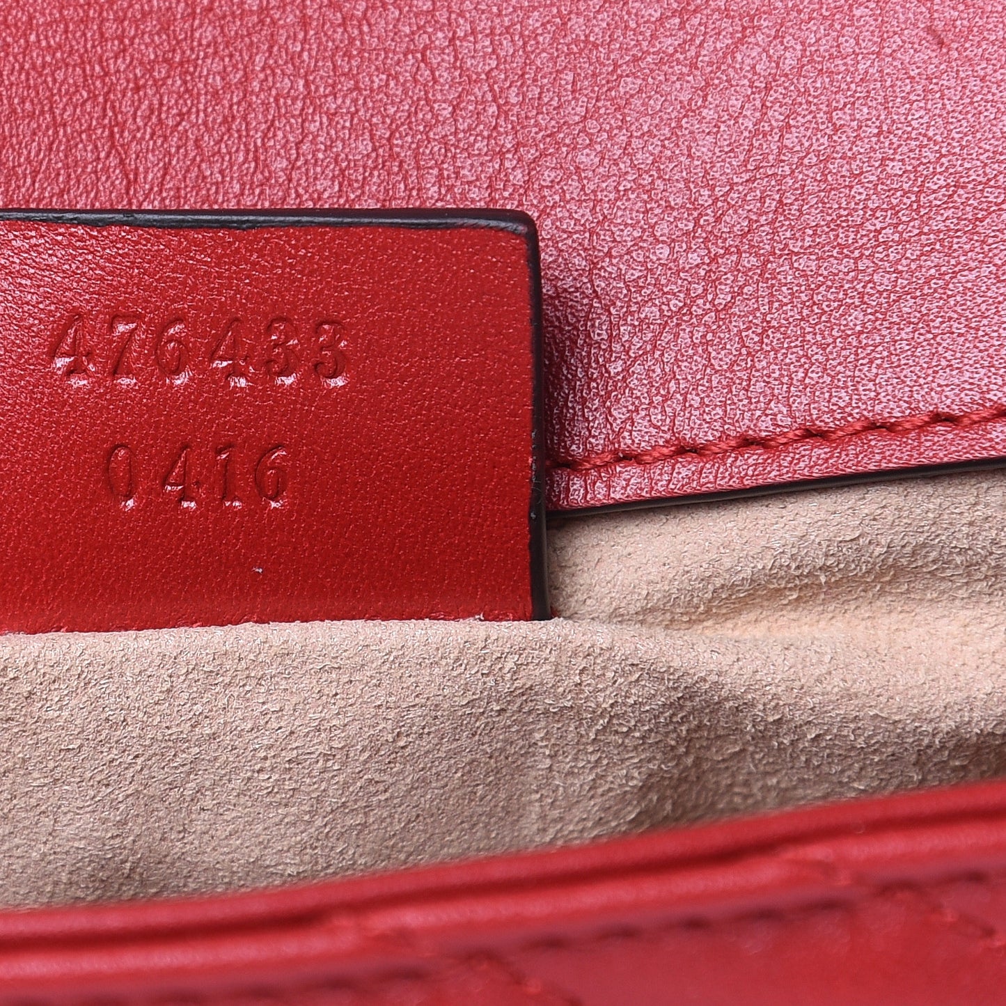 Calfskin Matelasse Super Mini GG Marmont Shoulder Bag Hibiscus Red