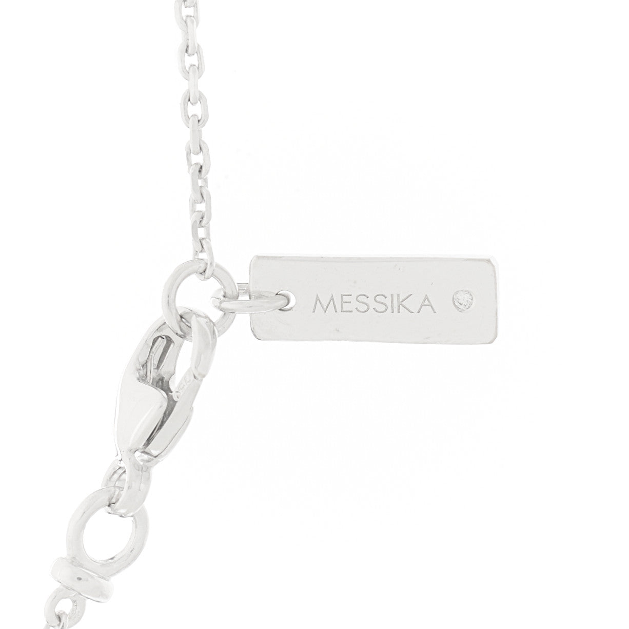 18K White Gold Diamond My Twin Tie Necklace
