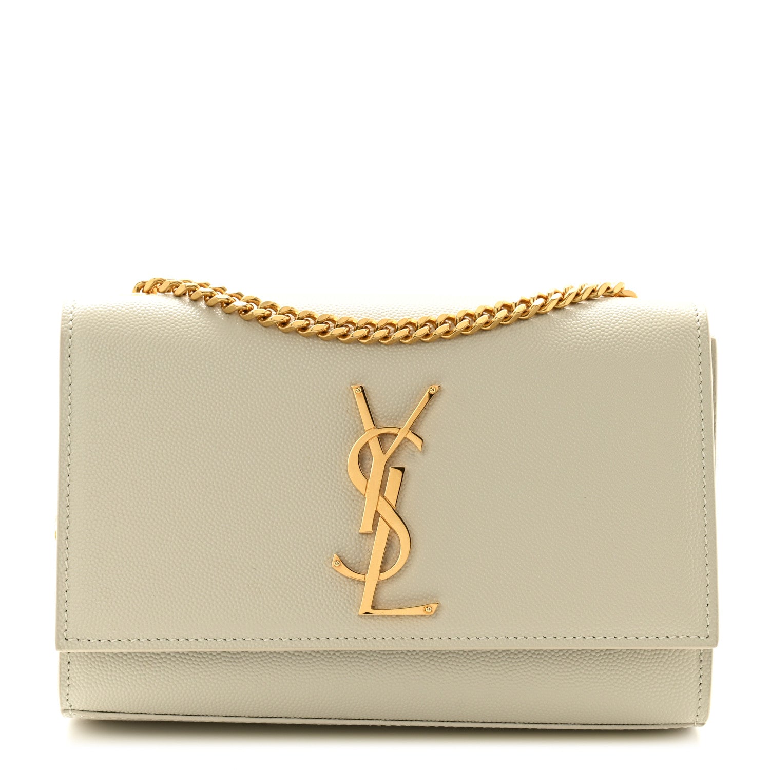 Saint Laurent Grain De Poudre Small Classic Monogram Kate Satchel Crema Soft 1 of 11