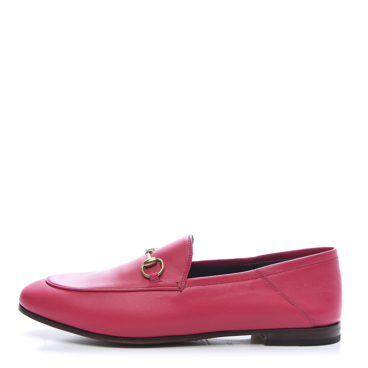 Gucci Lambskin Womens Brixton Horsebit Loafers 38.5 Hot Pink 1 of 10