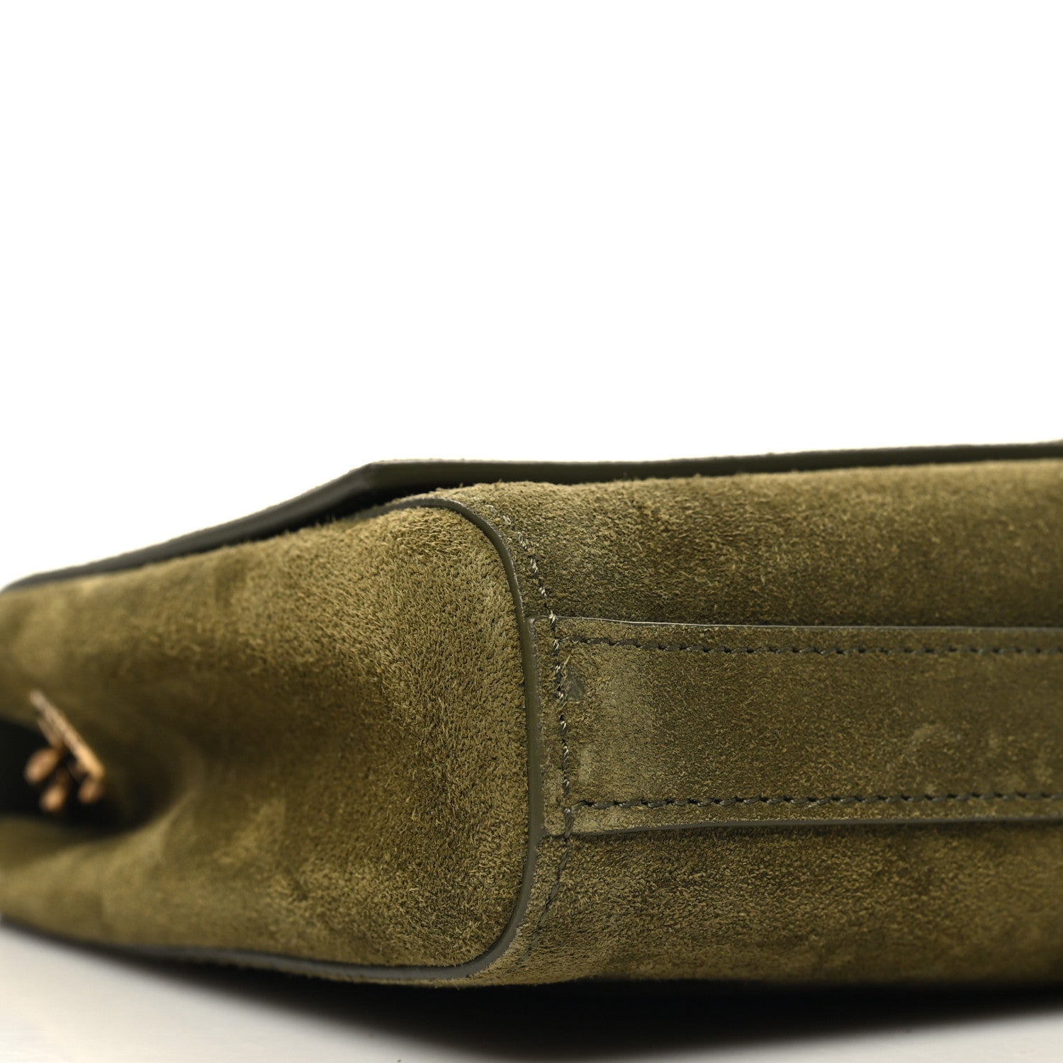 Saint Laurent Smooth Calfskin Suede Small Reversible Monogram Kate Satchel Loden Green 9 of 10