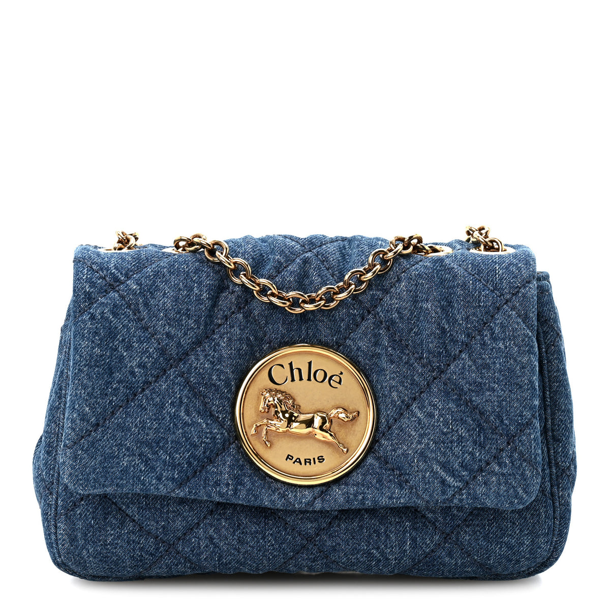 Chloe Denim Small Heritage Shoulder Bag Ashes Blue 1 of 10