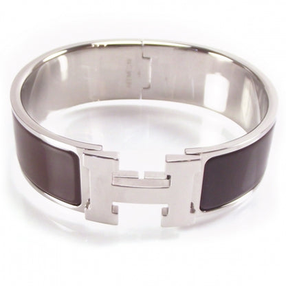 Hermes Clic Clac H Wide Bracelet Silver / Palladium Moka 1 of 5