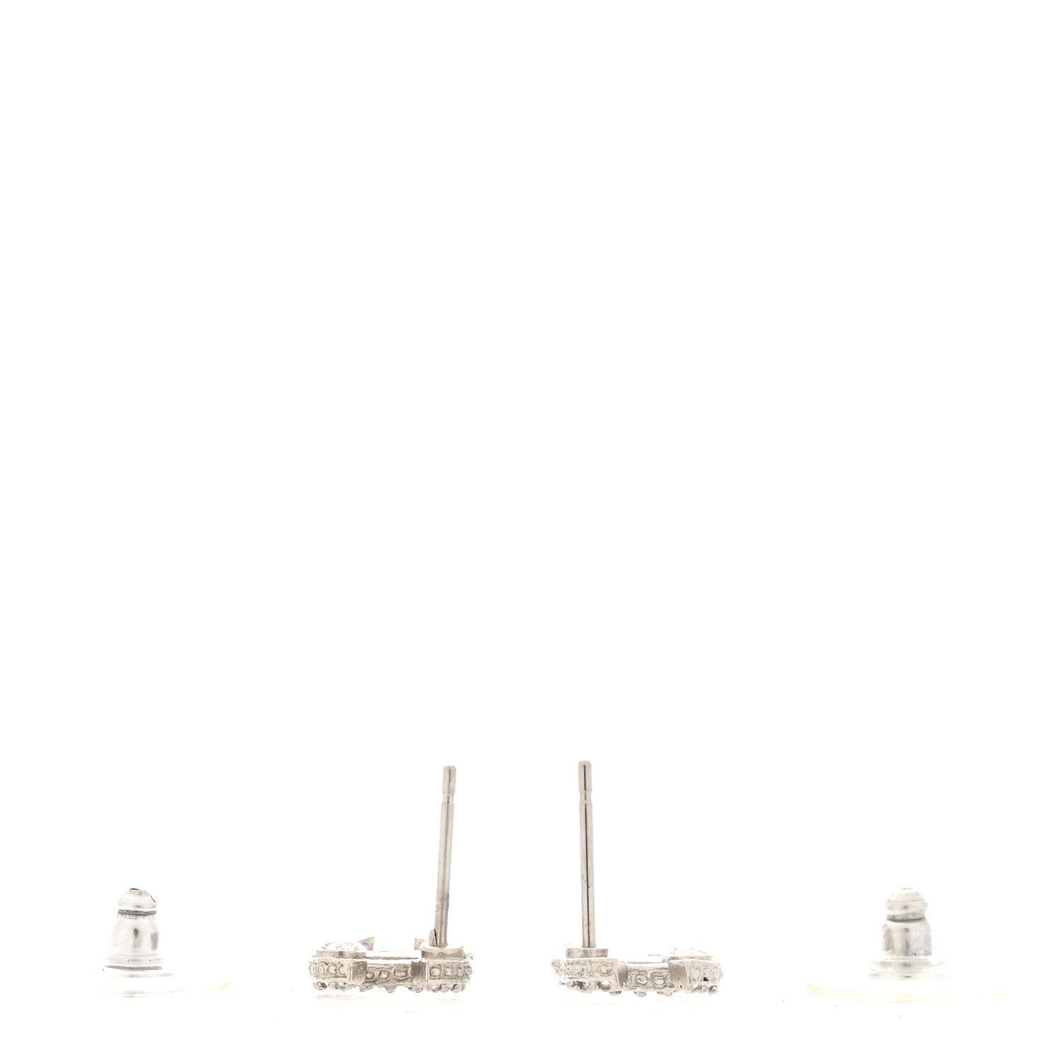 Chanel Crystal CC Earrings Silver 3 of 5