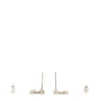 Chanel Crystal CC Earrings Silver 3 of 5