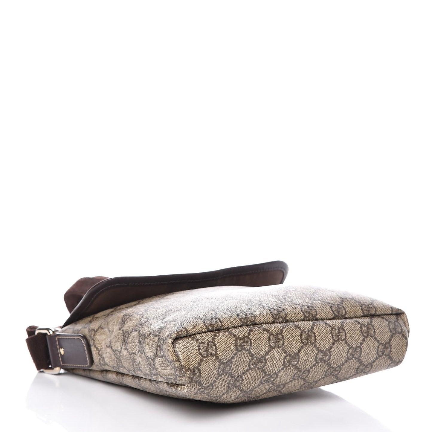GG Supreme Monogram Selleria Calfskin Small Flap Messenger Bag Beige Ebony Cocoa Dark Chocolate