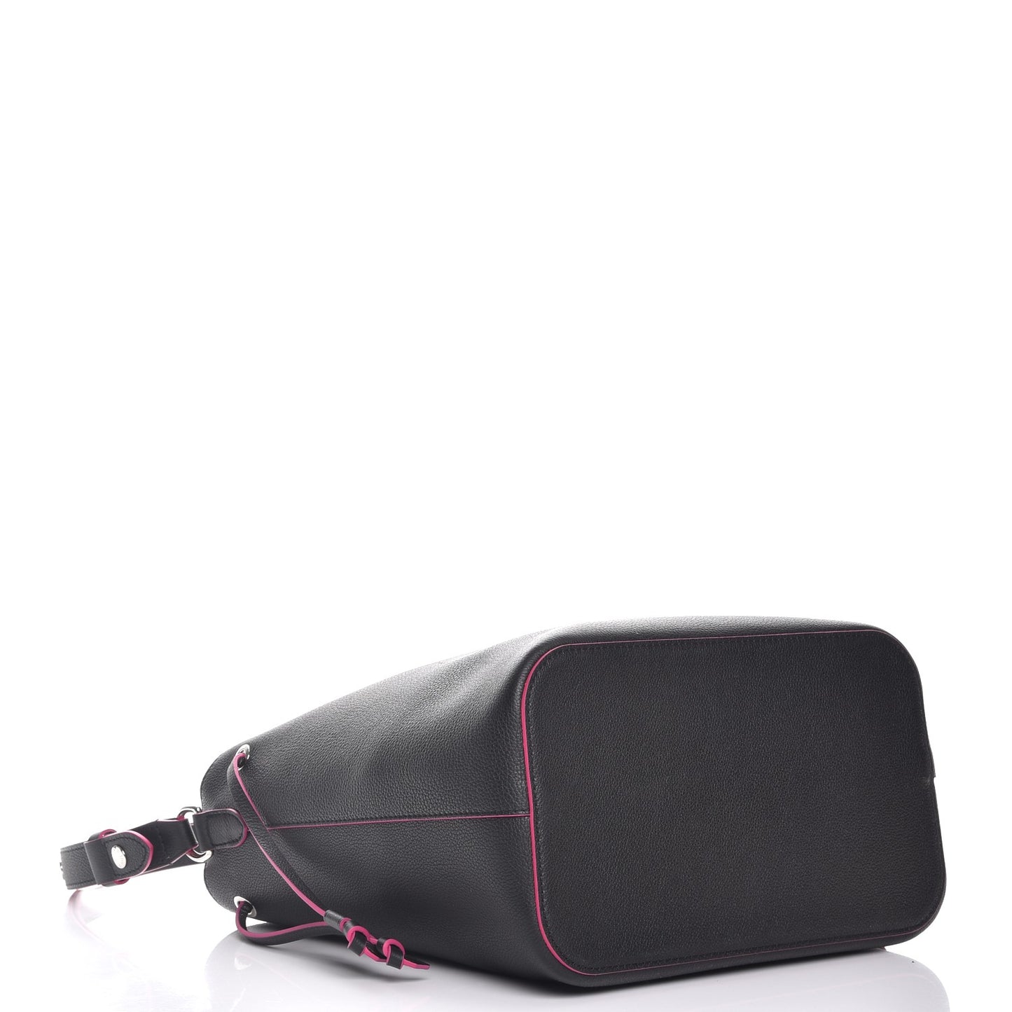 Calfskin Lockme Bucket Black
