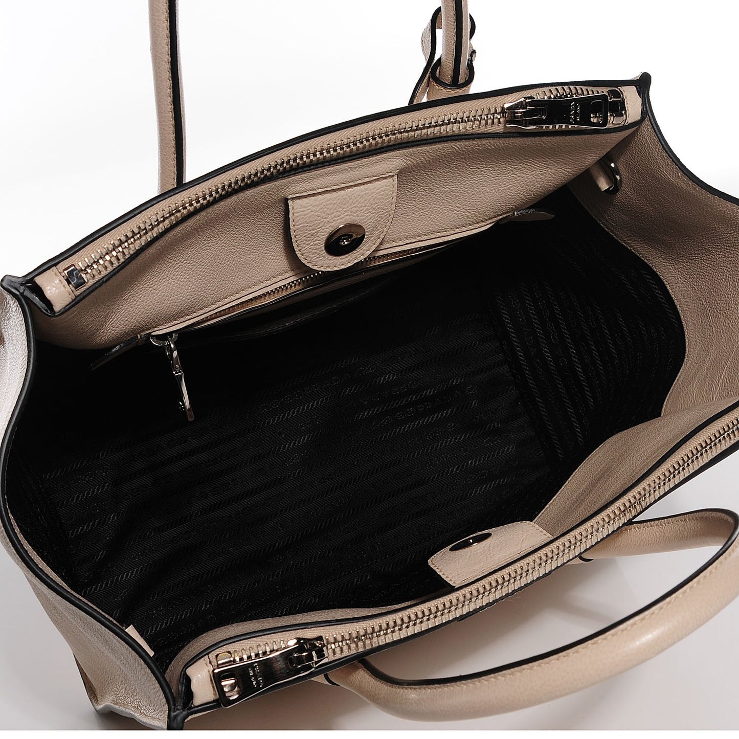 Glace Calf Twin Pocket Tote Quarzo