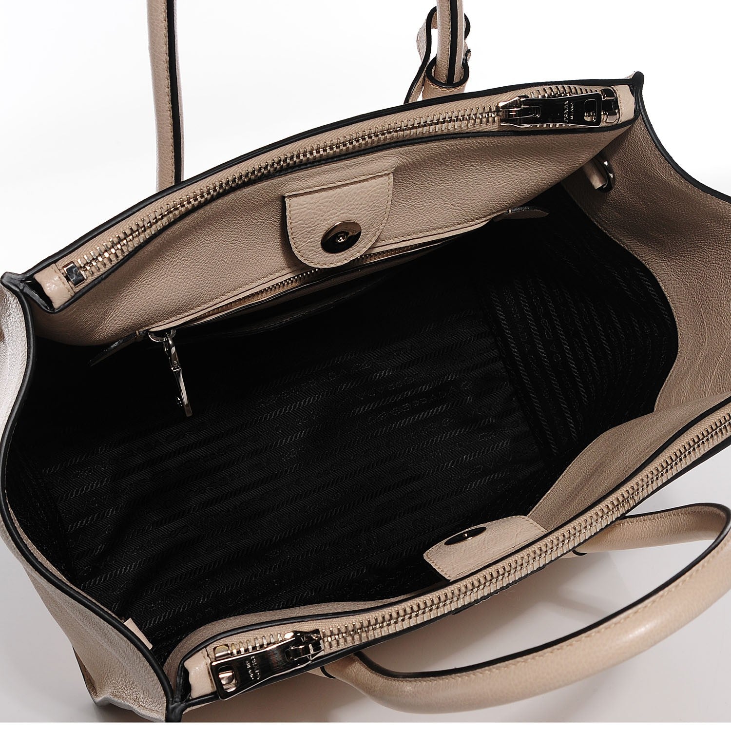 Prada Glace Calf Twin Pocket Tote Quarzo 5 of 7