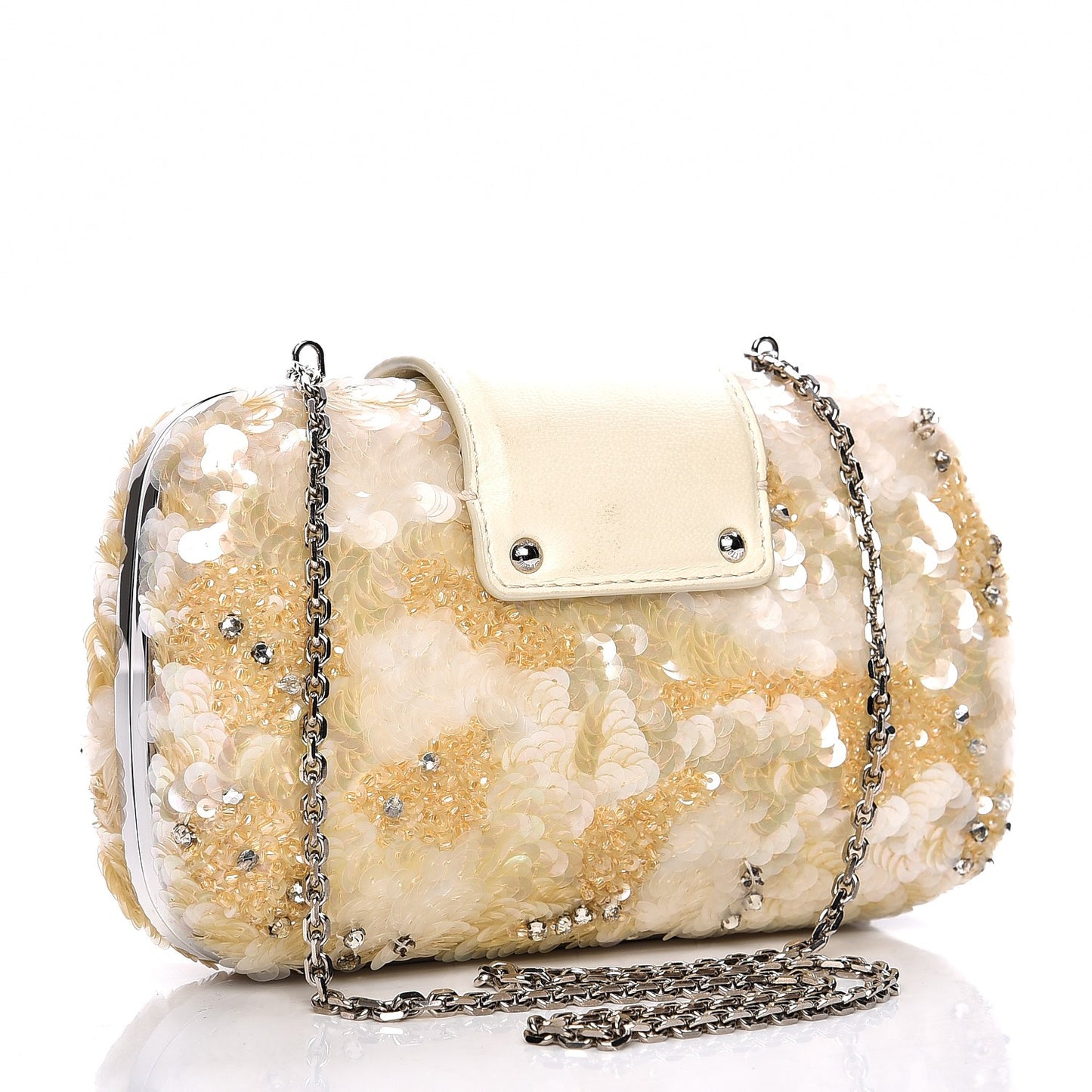 Sequin Petit Tresor Miniaudiere Clutch Yellow