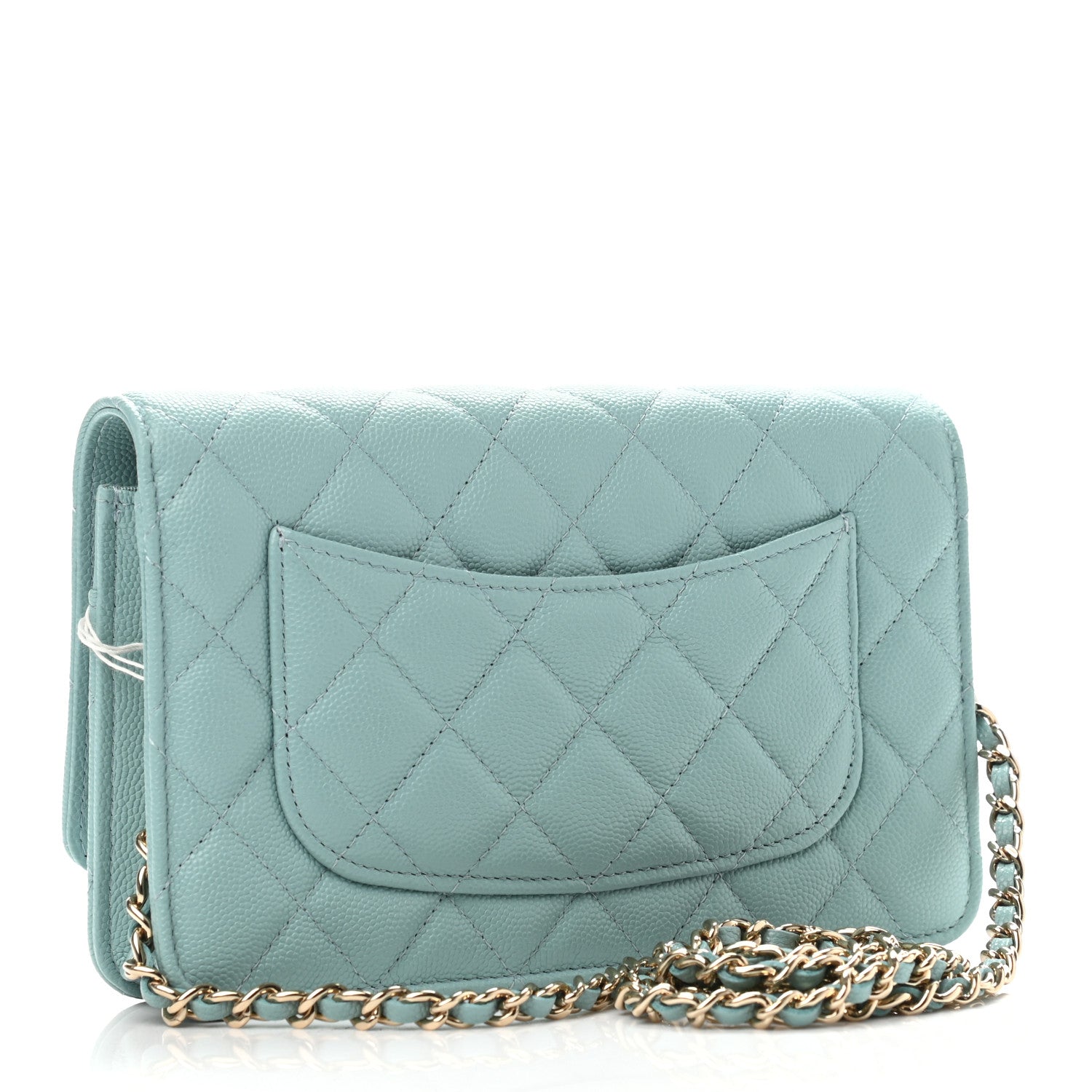 Chanel Caviar Quilted Wallet On Chain WOC Light Blue 2 of 4