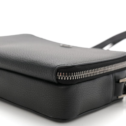 Christian Dior Grained Calfskin CD Icon Zipped Pouch With Strap Black 11 of 11