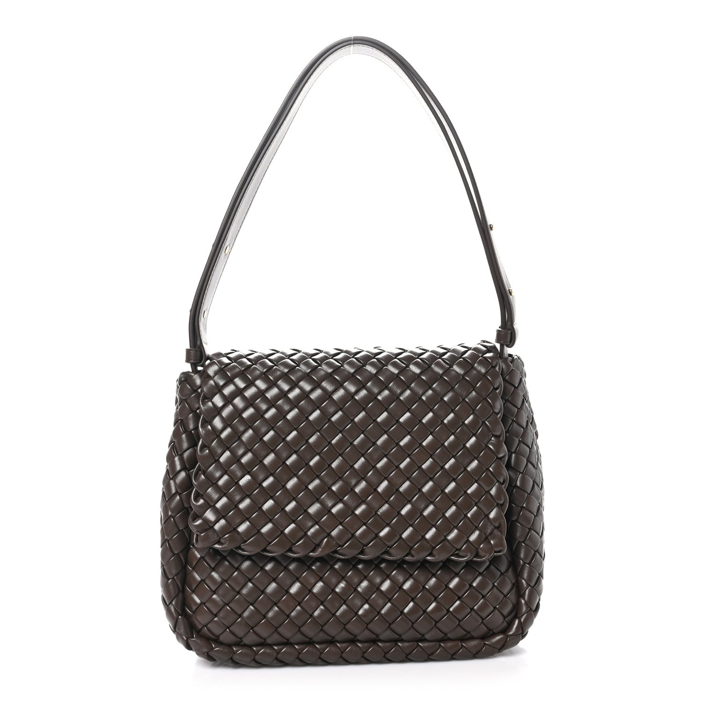 Nappa Intrecciato Small Cobble Shoulder Bag Light Brown