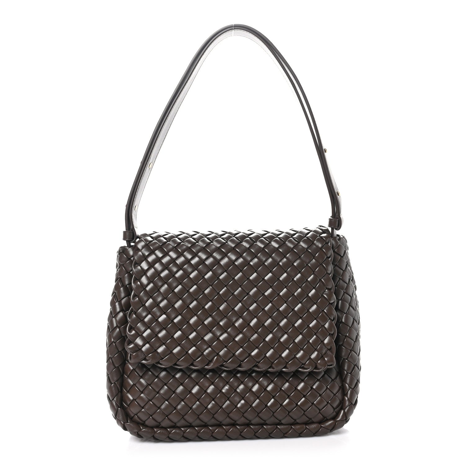 Bottega Veneta Nappa Intrecciato Small Cobble Shoulder Bag Light Brown 1 of 9