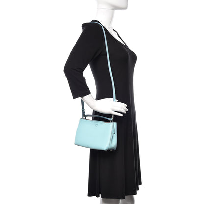 MCM Grained Calfskin Mini Tote Light Blue 2 of 9