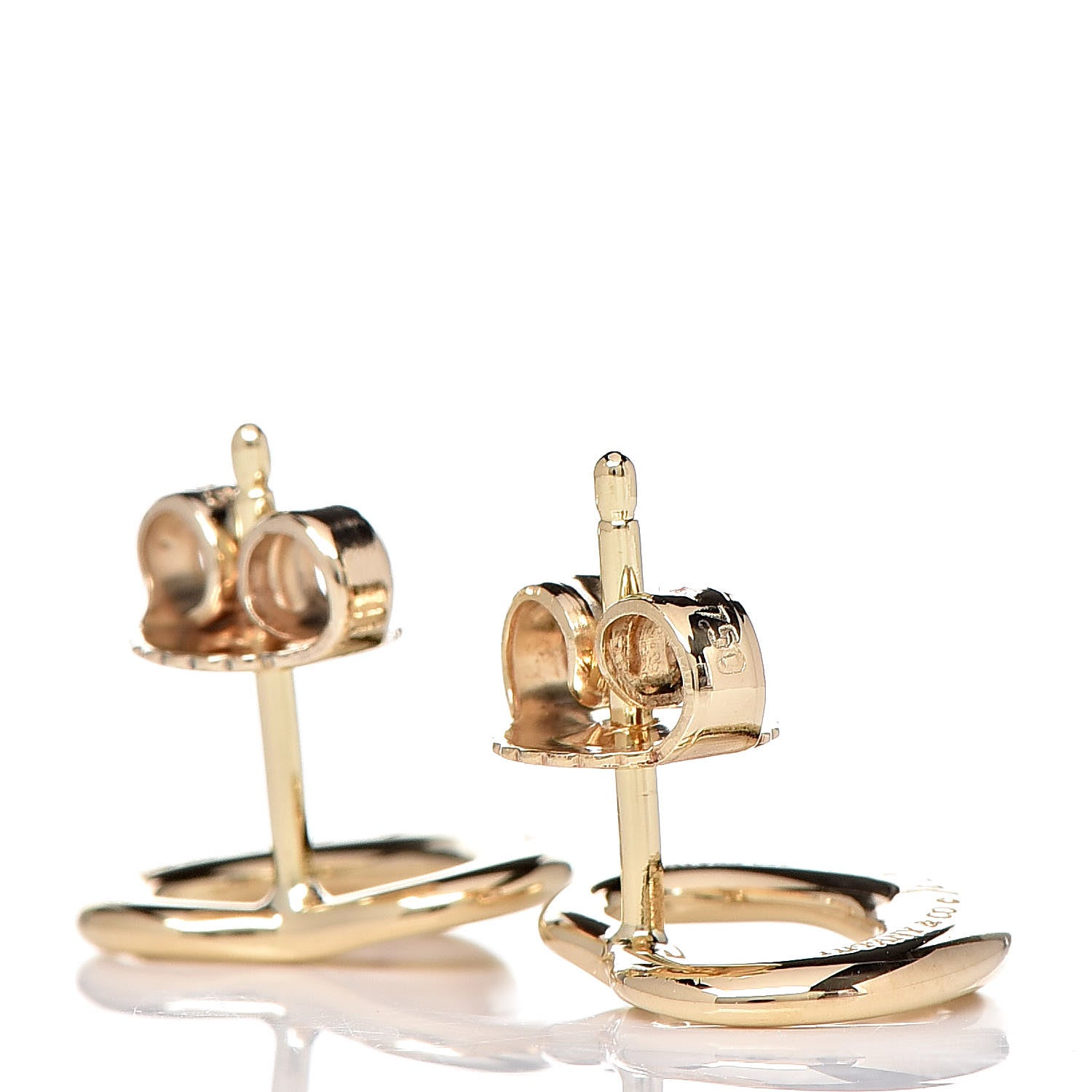 Tiffany 18K Yellow Gold 11mm Elsa Peretti Open Heart Earrings 3 of 4