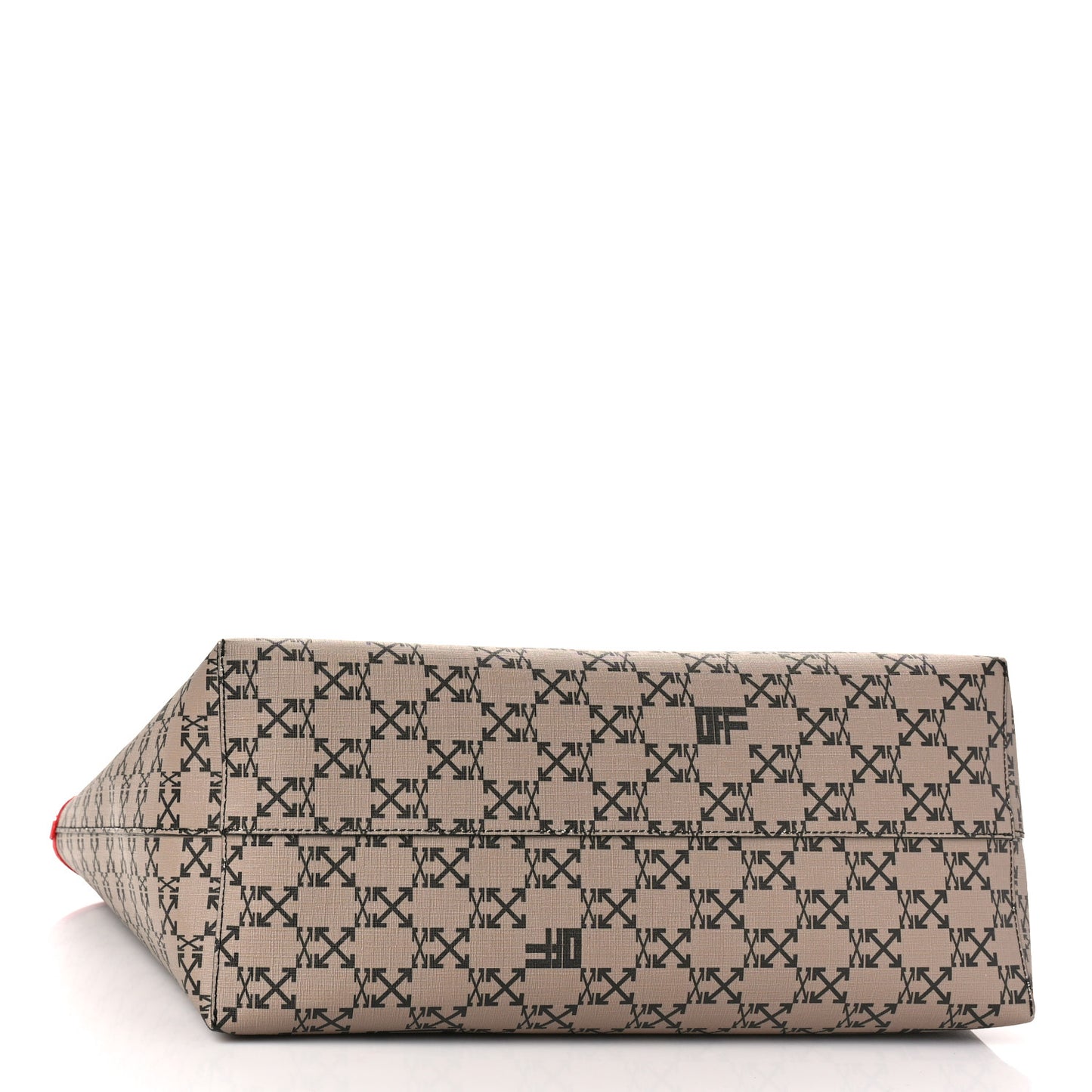 Coated Canvas Arrow Print Day Off Tote Bag Beige