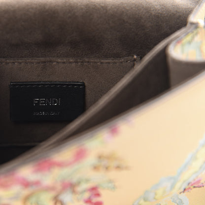 Fendi Vitello Marie Antoinette Print Scalloped Mix Studded Small Kan I Shoulder Bag Panna Multicolor 8 of 10