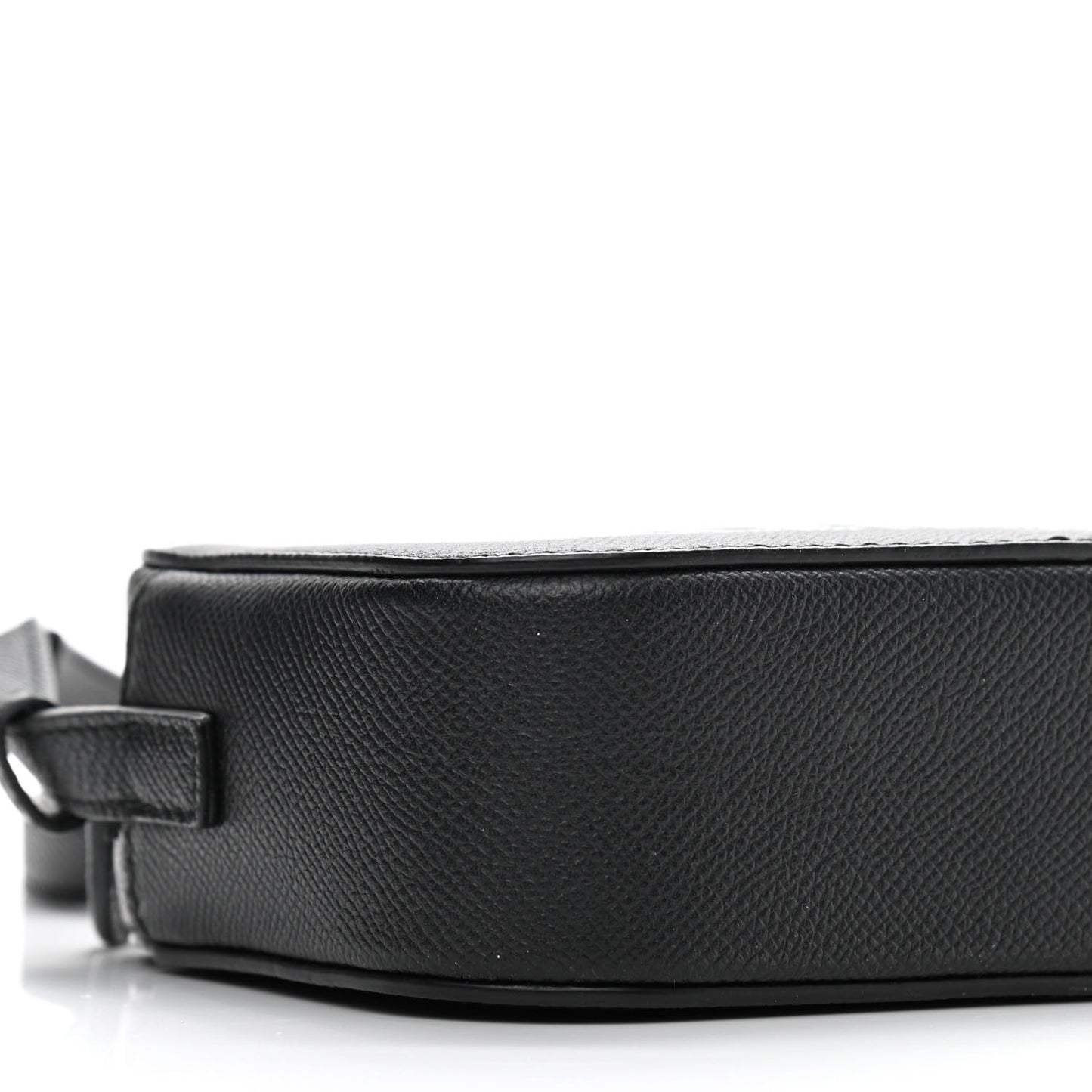 Signature Grained Calfskin Logo XS Ville Camera Bag Black White