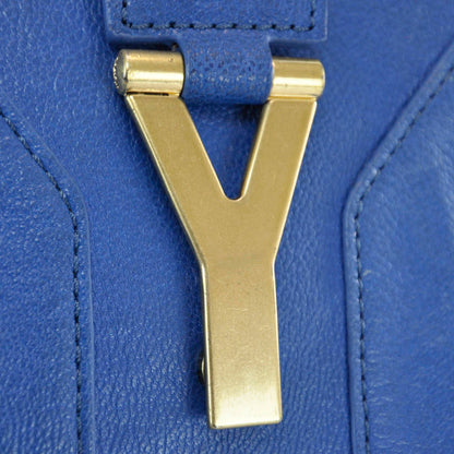 Saint Laurent Leather Large Cabas Chyc Blue 5 of 9